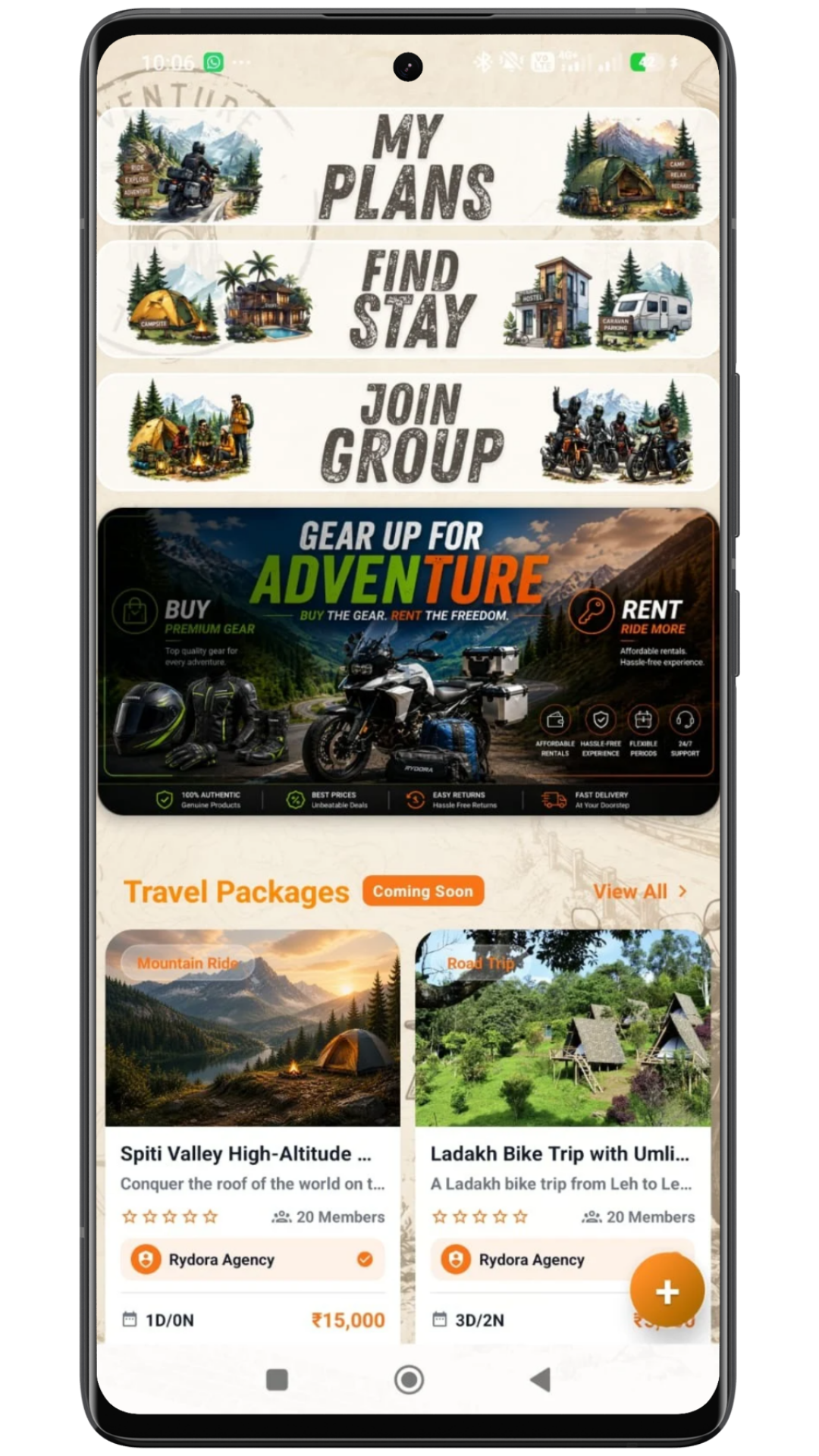 Rydora app — live navigation