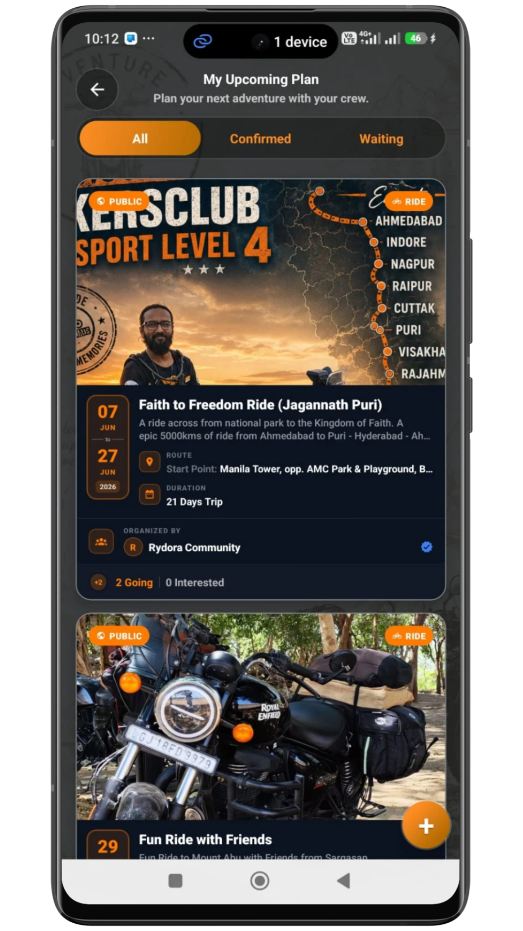 Rydora app — gear marketplace