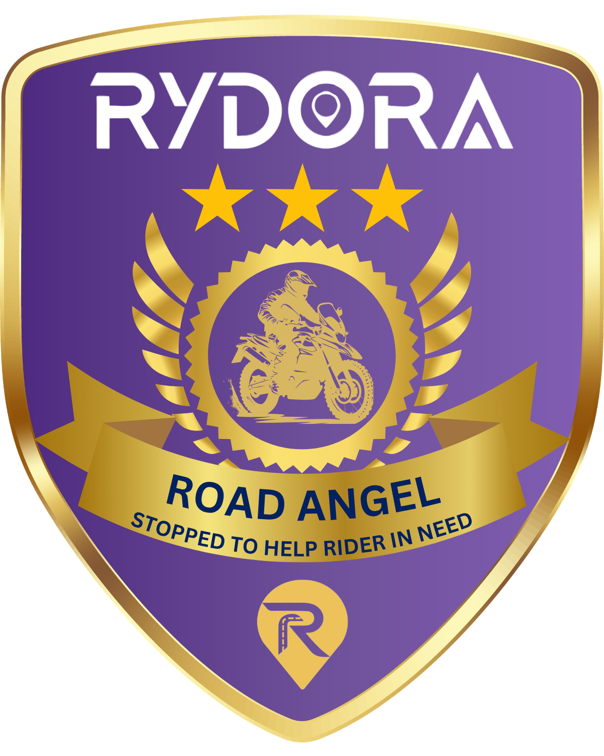 Road Angel badge — awarded for stopping to help fellow riders in distress