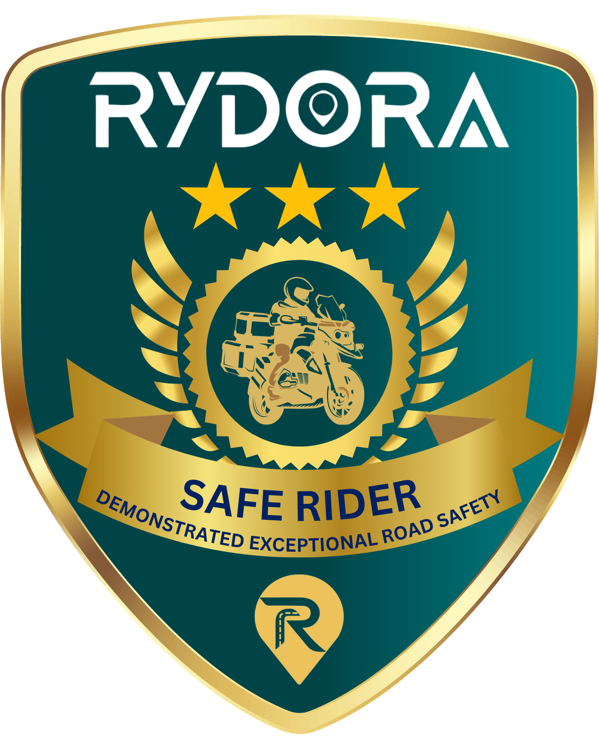 Safe Rider badge — awarded for upholding safe riding practices