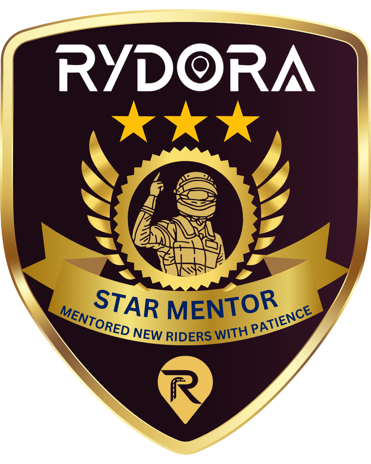 Star Mentor badge — awarded for mentoring new riders